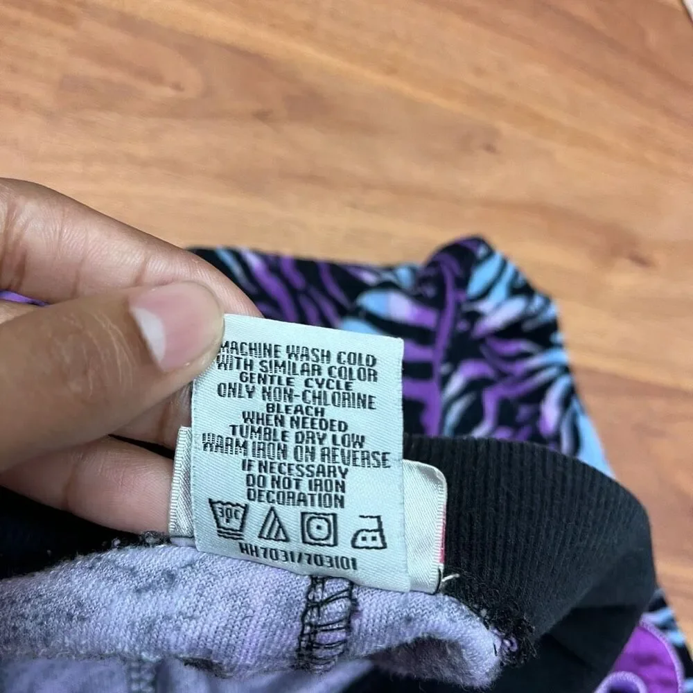 Flap Doodles Toddler Girls Zebra-Print Flower Embroidered Pants Purple Size 2T